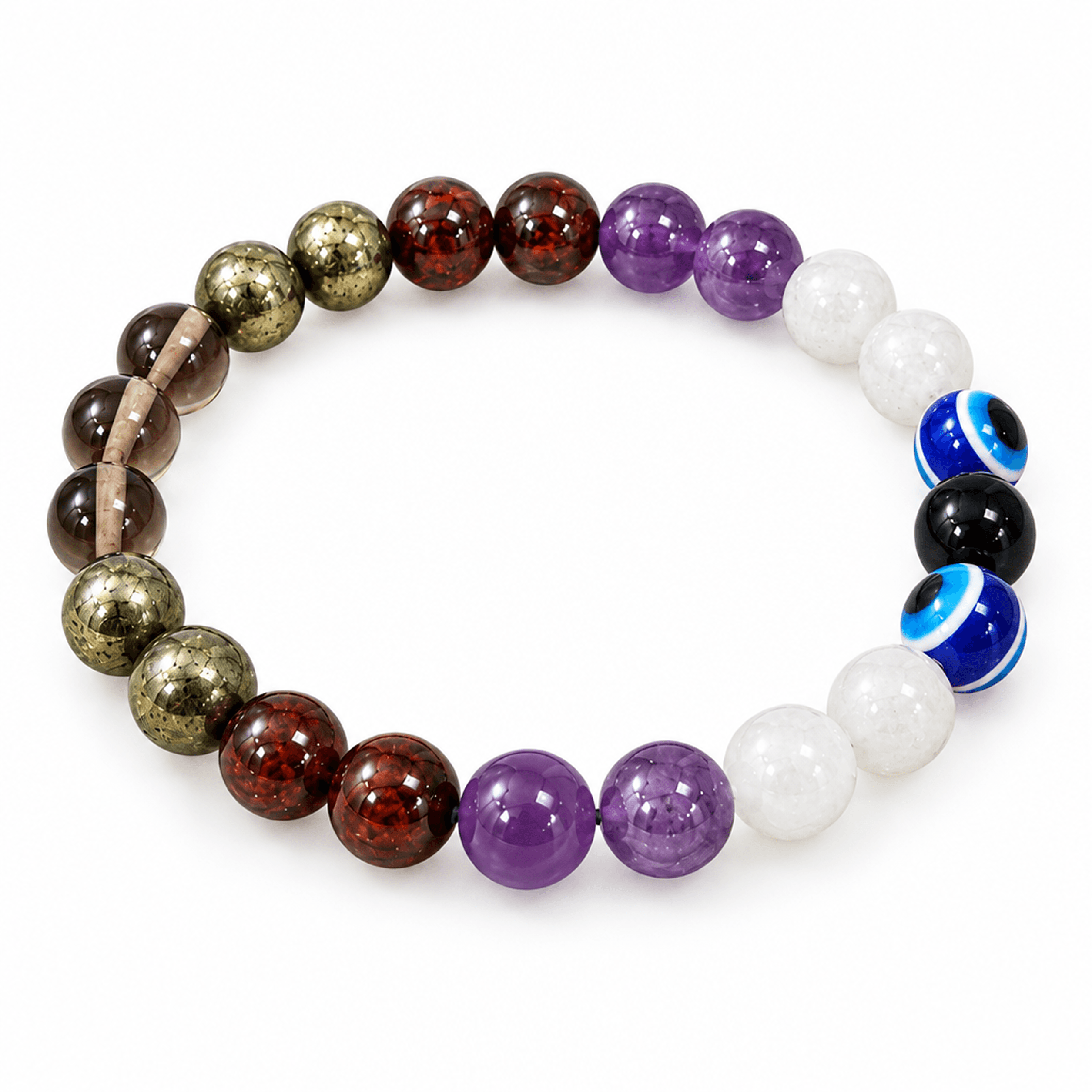 Makar Rashi (Capricorn) Healing Crystal Bracelet with Evil Eye Protection - view 1